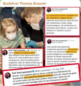 Busfahrer Thomas Brauner und ein Kind mit Maske